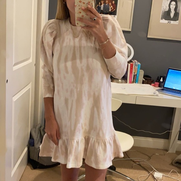 Ulla Johnson Dresses & Skirts - Ulla Johnson Eli Ruffled Tie-Dyed Cotton Jersey Mini Sweatshirt Dress